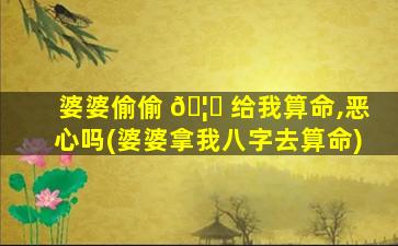 婆婆偷偷 🦟 给我算命,恶心吗(婆婆拿我八字去算命)